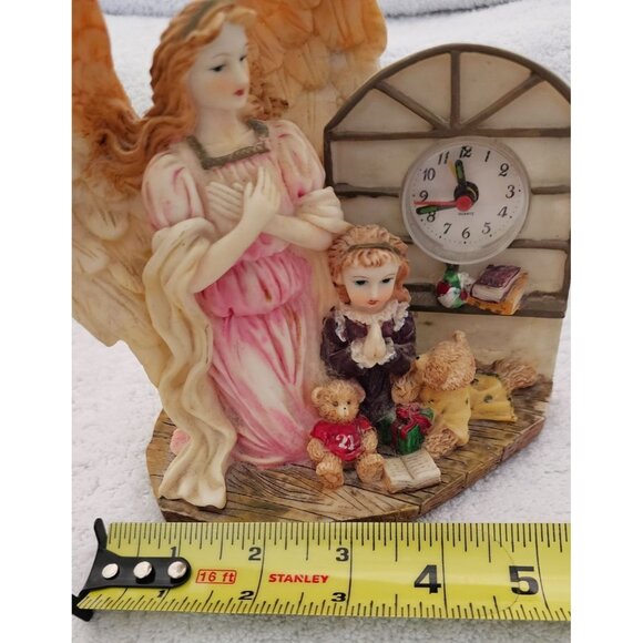Angel Clock Figurine with Praying Child & Teddy Bears Clock in Good Working Cond - Picture 5 of 7
